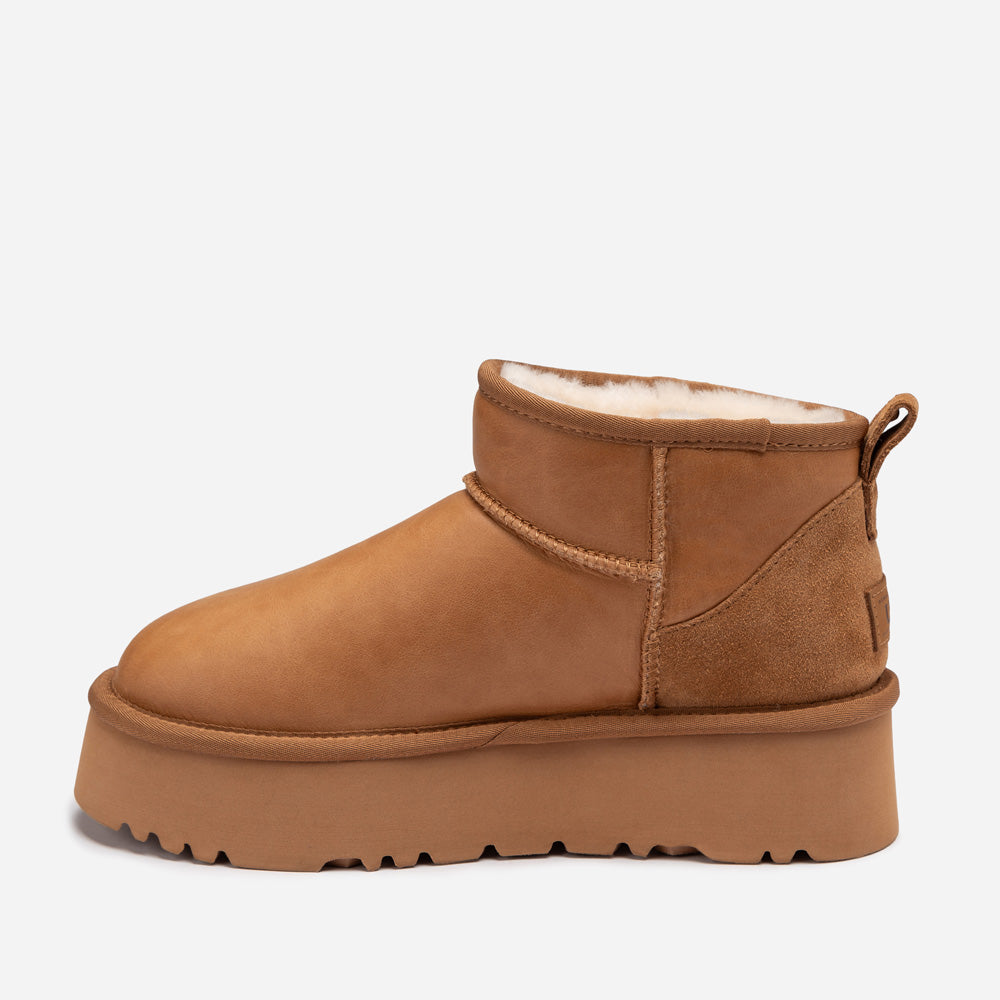 Ugg Classic Platform Ultra Mini Boot (Oiled Leather) (4.5cm)