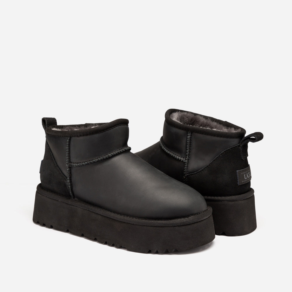 Ugg Classic Platform Ultra Mini Boot (Oiled Leather) (4.5cm)