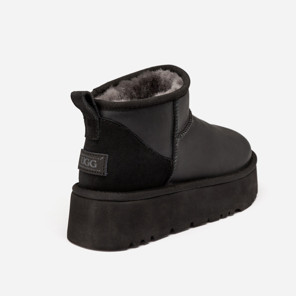 Ugg Classic Platform Ultra Mini Boot (Oiled Leather) (4.5cm)