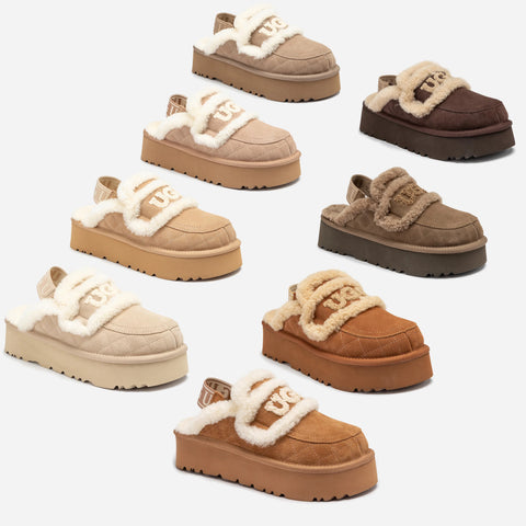 Ugg Violet Matelassé Shearling Platform Slipper (Detachable Feature)