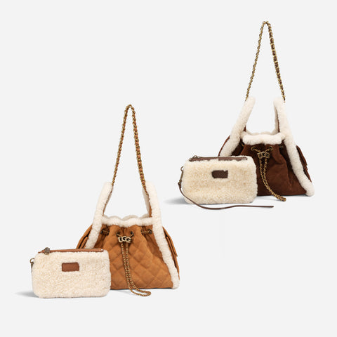 UGG Shearling Quilted Bucket Bag (3-Way)