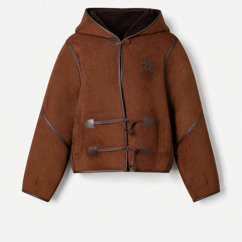 UGG Reversible Australian Wool Hooded Shearling Jacket